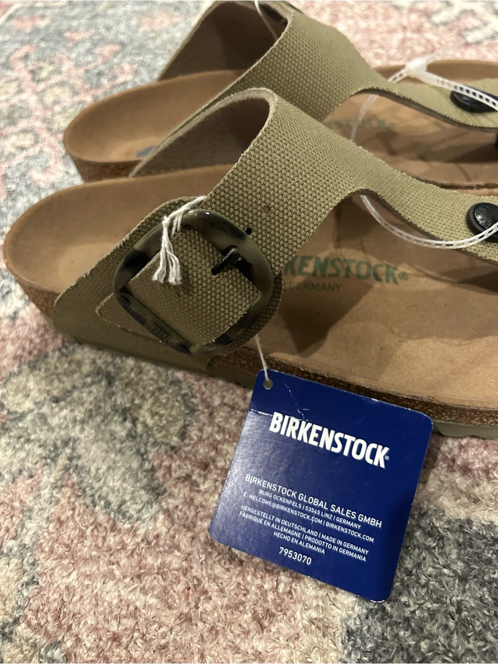 Birkenstock Olive Green Textile Gizeh Thong Sandals - Picture 4 of 4